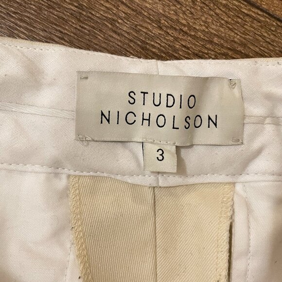Studio Nicholson Dordoni volume pants in cream, size 3 (US 12) - Picture 5 of 7
